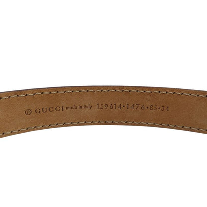 Gucci GG Logo 159614 Leather Gold Hardware Gold 85-34 Belt 0976 Gucci