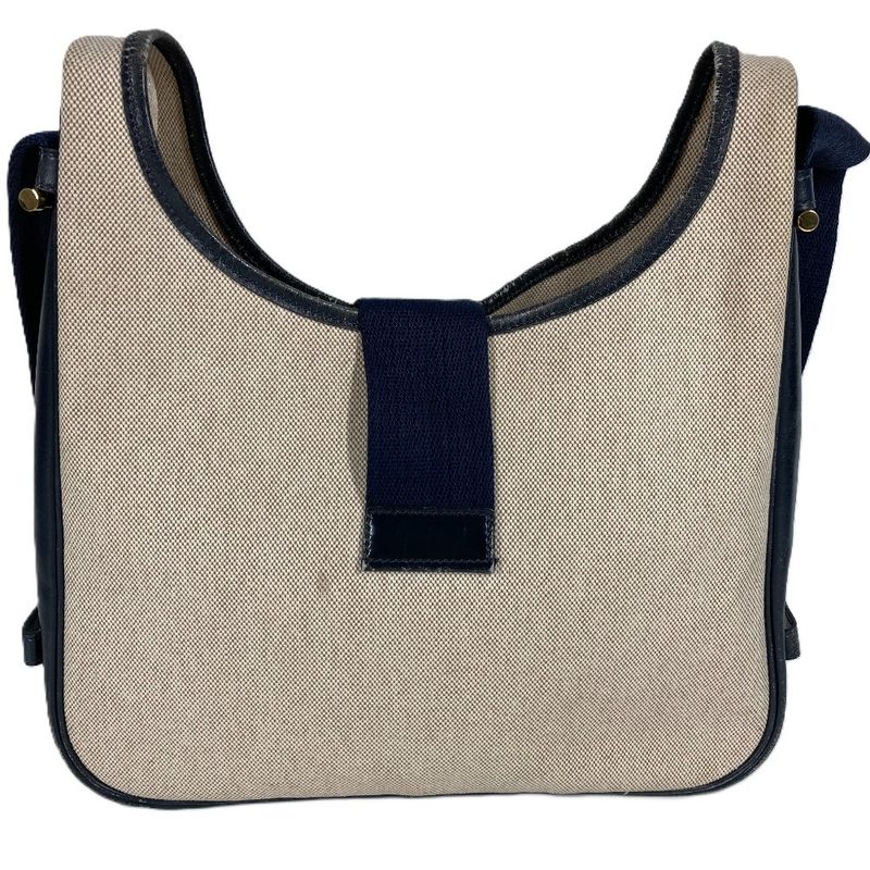 Hermes Shoulder Bag Sako H Logo Toile Ash Navy