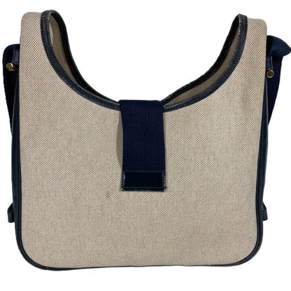 Hermes Shoulder Bag Sako H Logo Toile Ash Navy