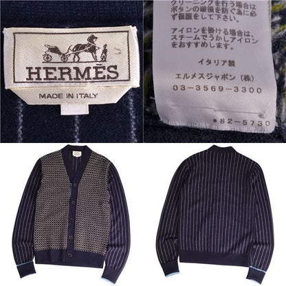 Hermes Knitted Cardigan Long Sleeves All Over Pattern
