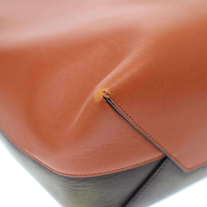 Celine Twisted Cabas Leather Shoulder Bag U-Cu-1106 Brown