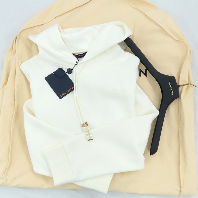 Louis Vuitton Embroidered Jersey Hoodie 1afjh0 White Cotton S Resin