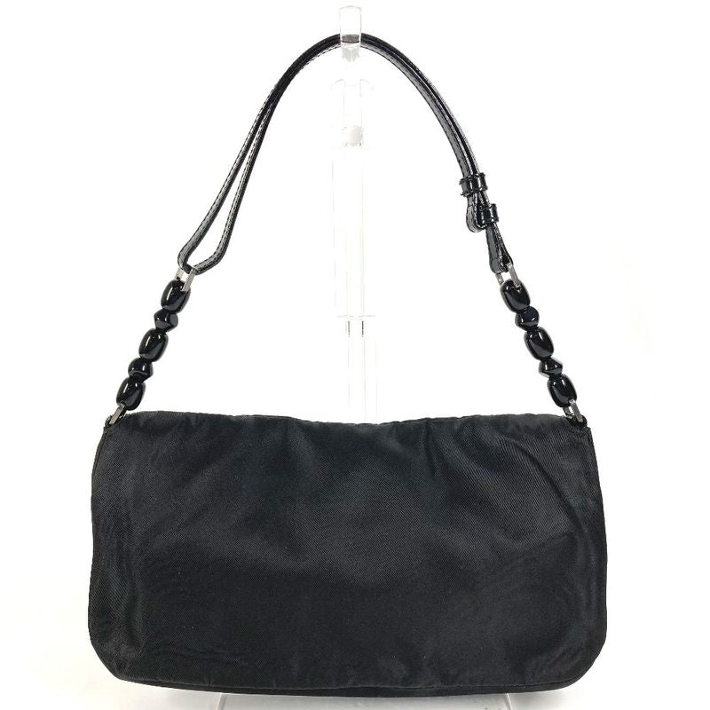 DIOR Shoulder Bag Maris Pearl Logo Nylon Black