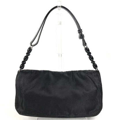 DIOR Shoulder Bag Maris Pearl Logo Nylon Black