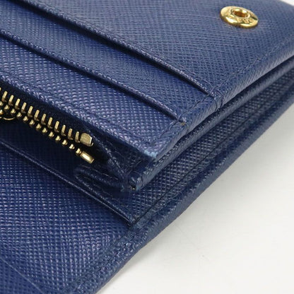 Prada 1mh132 QME F0016 Long Saffiano Leather With Ni Fold Coin Purse Women