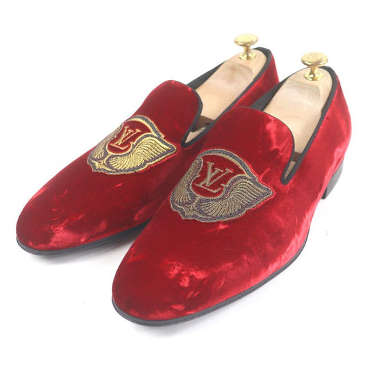 Louis Vuitton 21-22aw Autouille Line Velour LV Logo Embroidery Opera Shoes