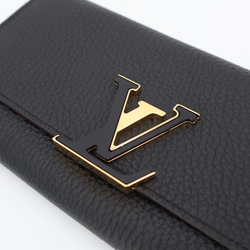 Louis Vuitton Long Wallet Portefeuille Capucines Taurillon Leather Marine Rouge