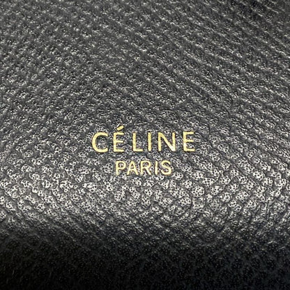 Celine Bifold Wallet Medium Strap Wallet Black And Pink Leather