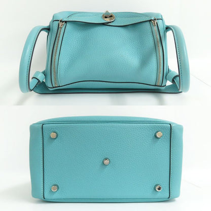 Hermes Lindy 26 Blue Heart Taurillon Clemence Handbag Shoulder - T