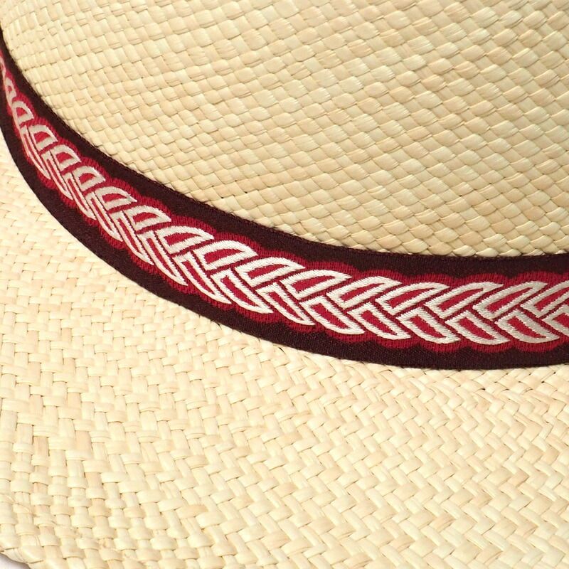 2022Hermes Greta Hat Size 58 Straw Hat <stirrup Illusion> Woven Band Serie