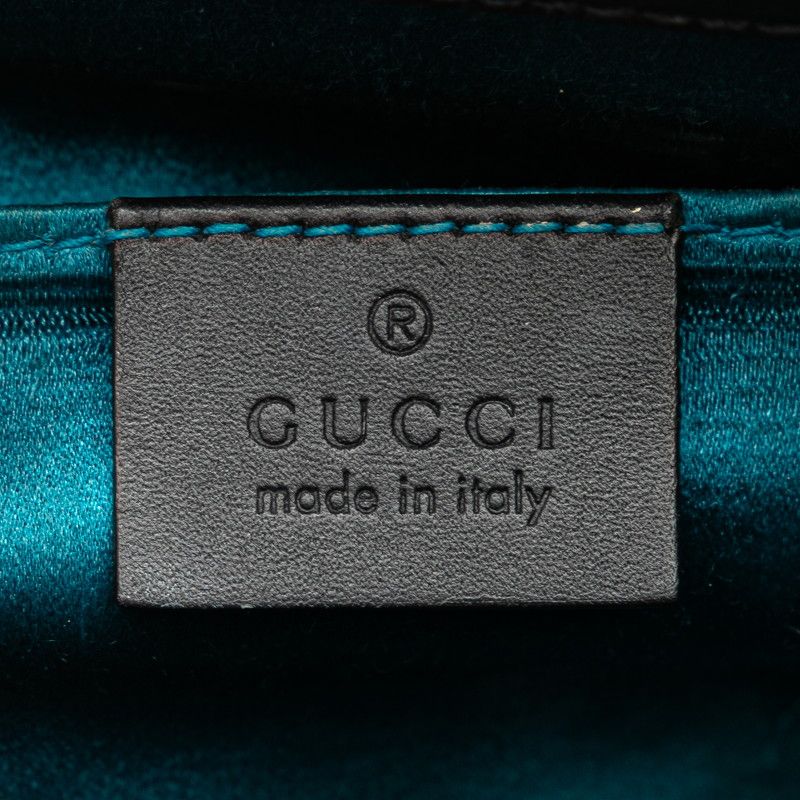 Gucci GG Velvet Ophidia Medium Chain Shoulder Bag 503877 Black Leather Suede