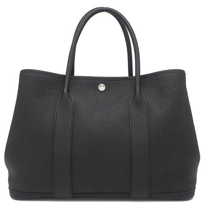 Hermes Tote Bag Garden Party PM Negonda Black Silver Hardware Black Engraved Y