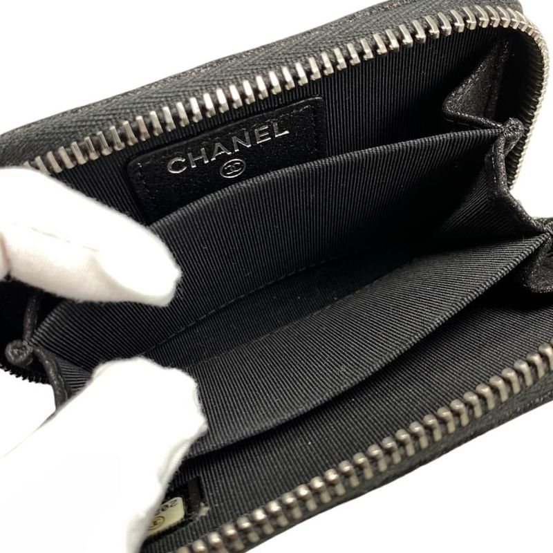 Chanel Card Case Coin Case Chain Me Coin Purse Matelasse Goatskin Coco Mark