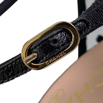 Chanel Ribbon Mesh Coco Mark Sandals