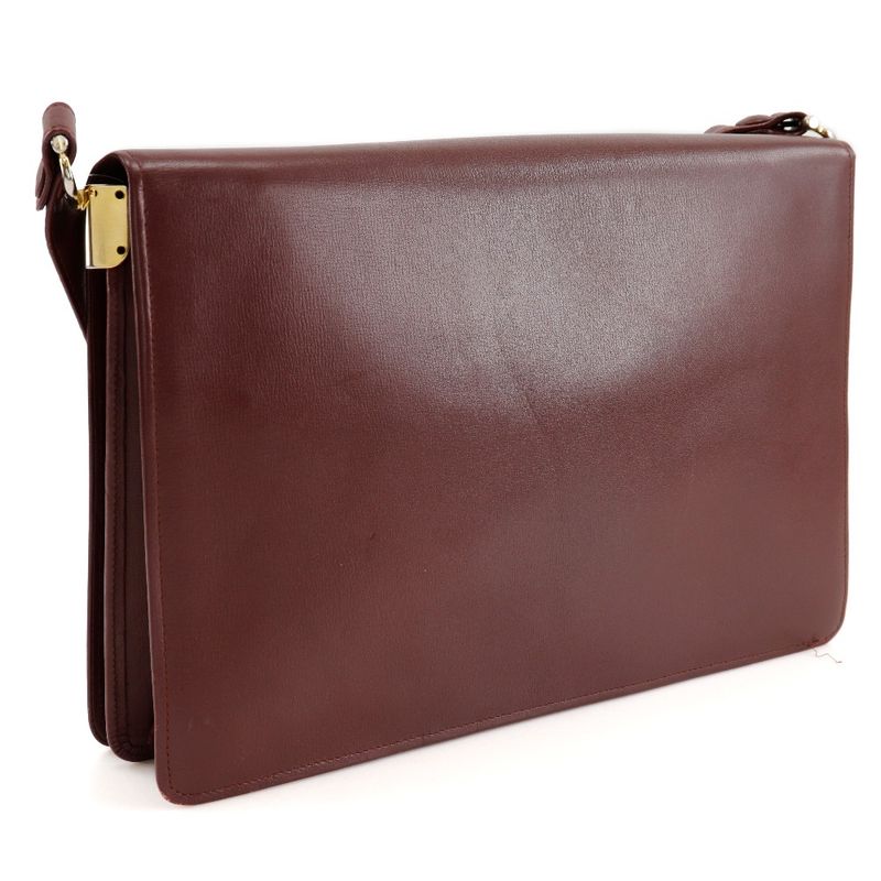 Cartier Must Line Calf Bordeaux Women's Shoulder Bag