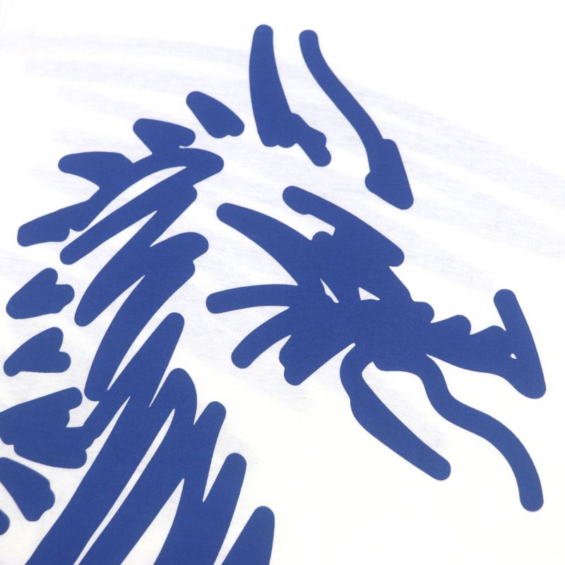 Hermes 100% Cotton Dragon Print Crew Neck Short Sleeve Short Sleeve T-shirt