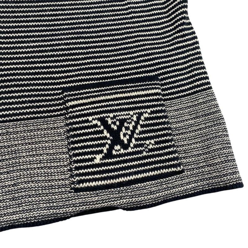 Louis Vuitton Sweater Striped Half Sleeve Knit Rw061w Wiks03mjb M Size Cotton