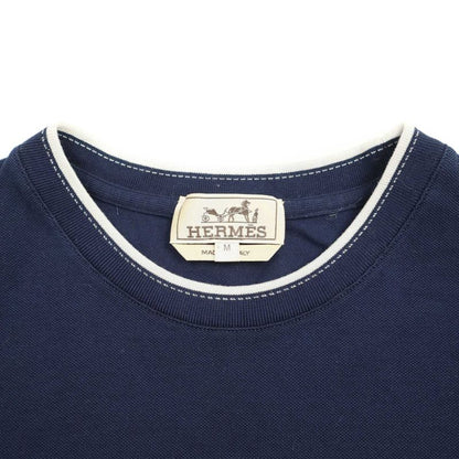 Hermes H Pocket Crew Neck T-Shirt Navy M
