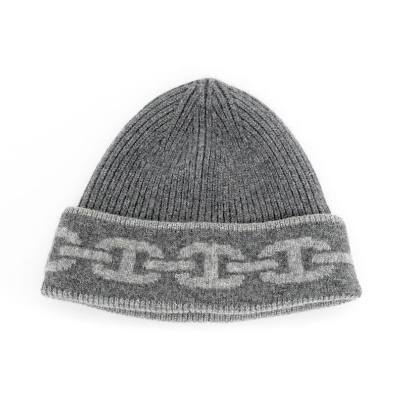 Hermes Knit Cap Heaven Charbon Flannel Gray - L Size Cashmere Hat Knit