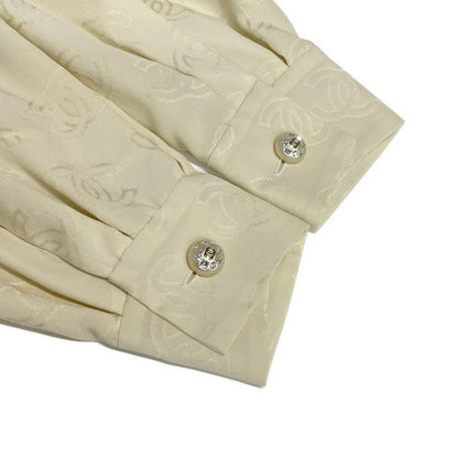 Chanel Long Sleeve Shirt Blouse Size 40 M Women's P74771 Ivory 2023/coco