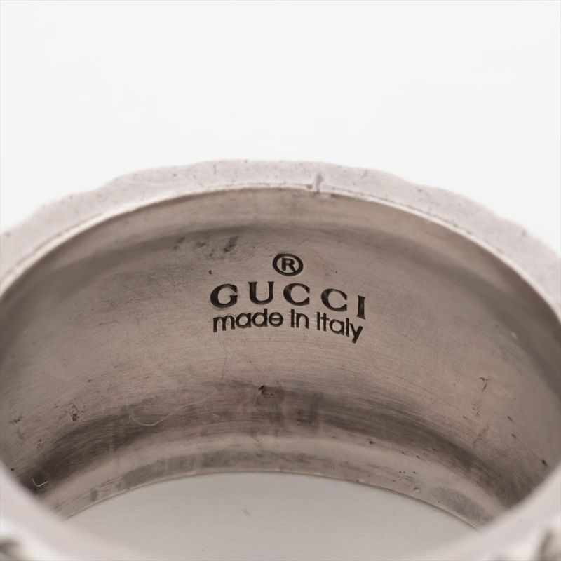 Gucci Taiga - Head Arabesque Garden Silver Ring #8 Made In Italy