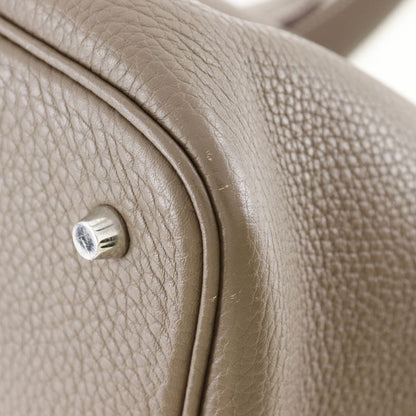 Hermes Picotin Lock MM Taurillon Clemence Etoupe Silver Hardware T Ladies