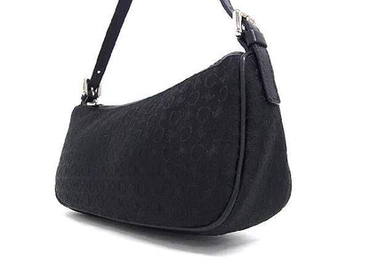 Celine C Macadam Canvas And Leather Handbag Mini Bag Ladies Black
