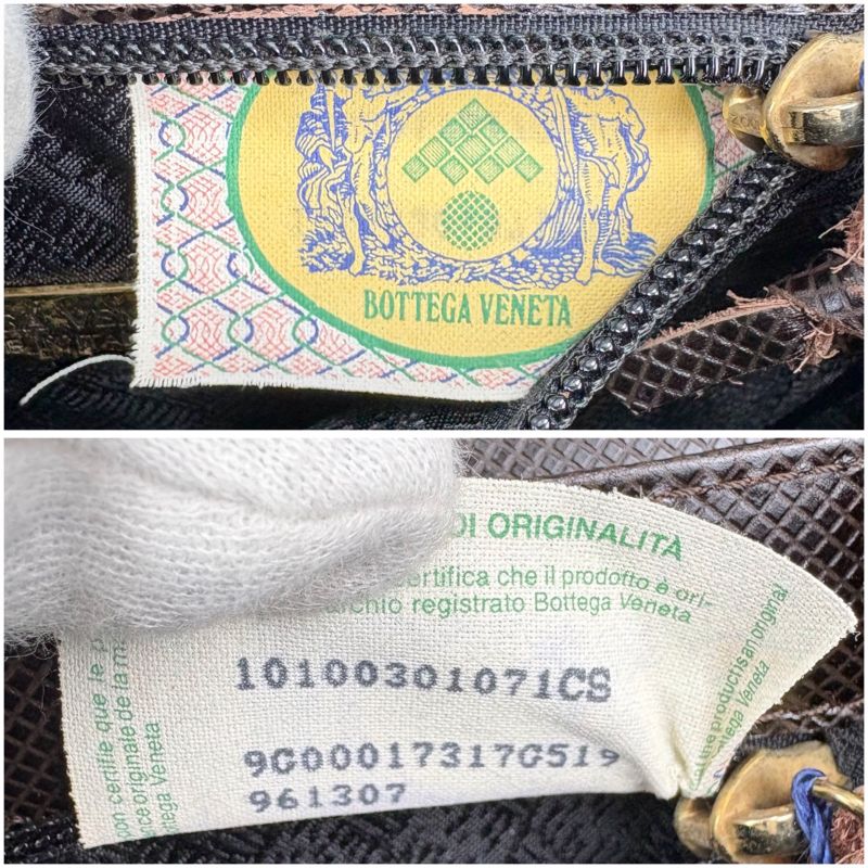 Bottega Veneta Marco Polo 2WAY Top Handle Bag Shoulder Bag Dark Brown Pvcleather