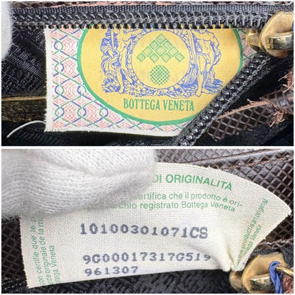 Bottega Veneta Marco Polo 2WAY Top Handle Bag Shoulder Bag Dark Brown Pvcleather