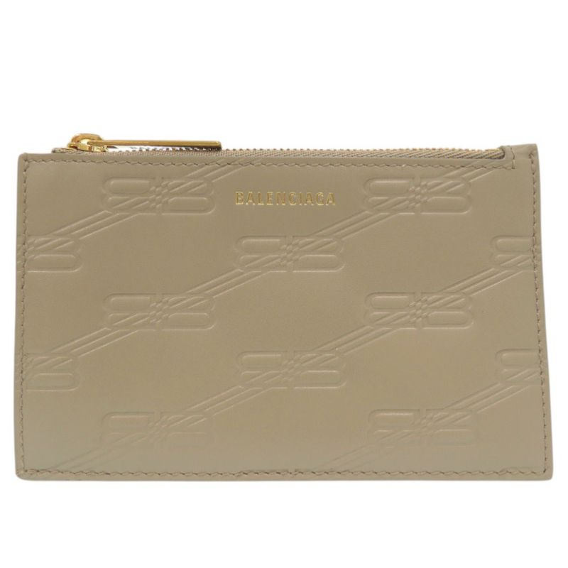 Balenciaga Bbmonogram Fragment Case Card Case Embossed 717784 Coin Case Leather