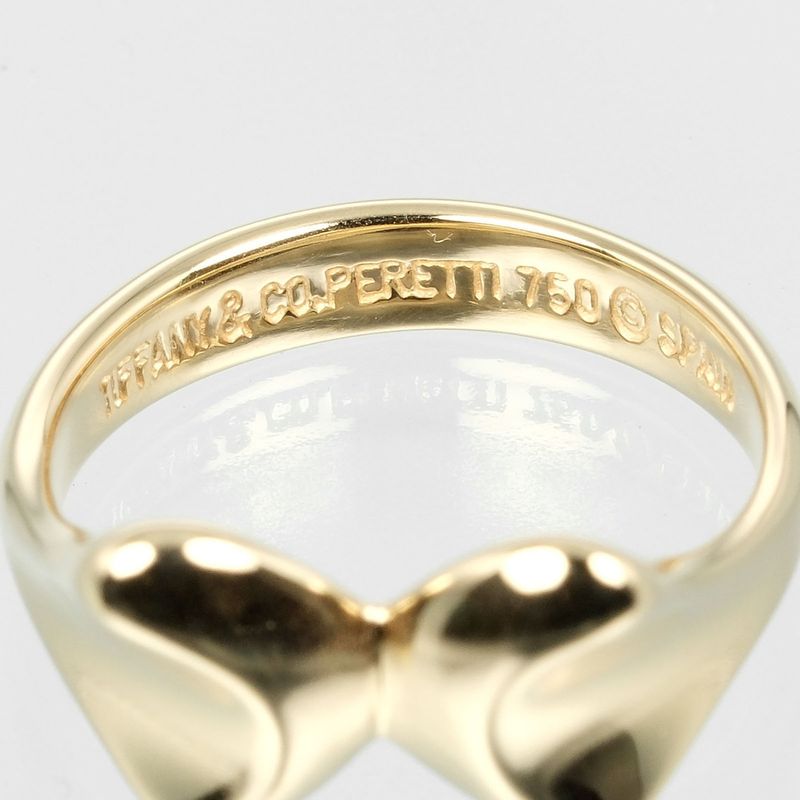 Tiffany & Co Ribbon 18K Yellow Gold No 7 Ladies 4.64g Ring