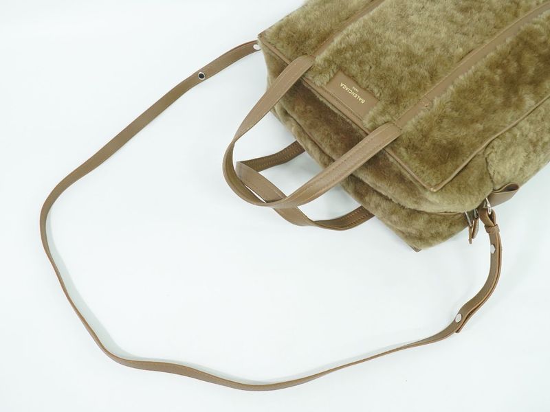 Authentic Balenciaga Bazar Shopper 2WAY Shoulder Bag Handbag Pochette Mouton