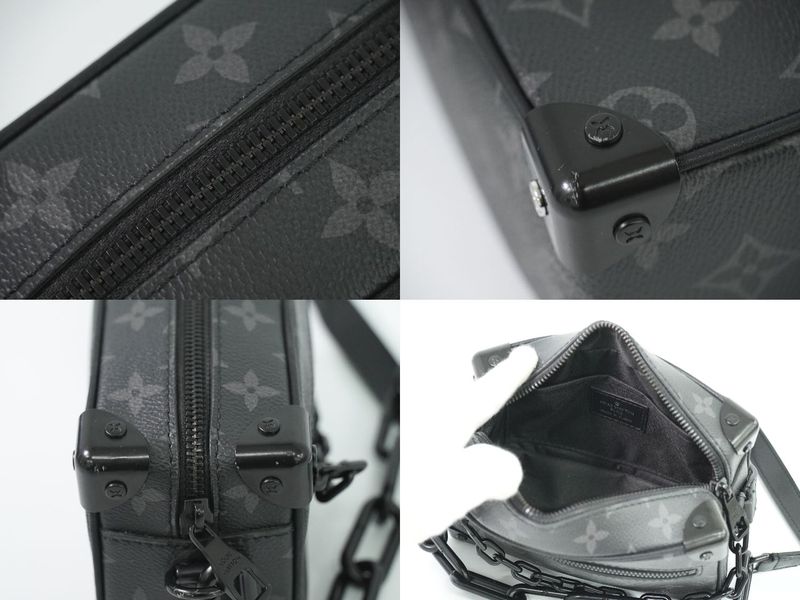 Authentic Louis Vuitton LV Mini Soft Trunk Monogram Eclipse Shoulder Bag