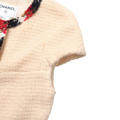 Chanel Jacket Size 38 Coco Mark CC Logo Buttons Blade Trim Wool Made In France