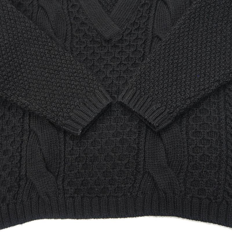 Gucci Detachable Sleeve Cable Knit S BK 680968 Wool 2WAY Women's