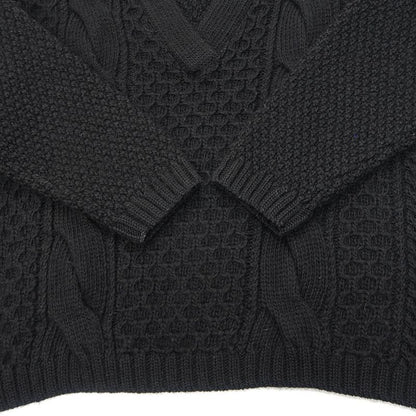 Gucci Detachable Sleeve Cable Knit S BK 680968 Wool 2WAY Women's