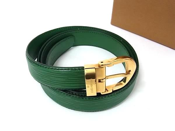 Louis Vuitton Epi Santure Classic Gold Hardware Belt Men's Green Fs0481