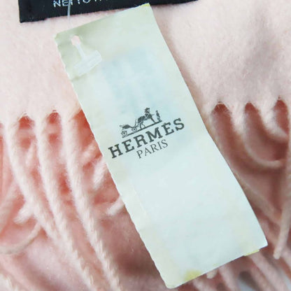 Hermes 100% Cashmere Extra Large Shawl With Logo Embroidery