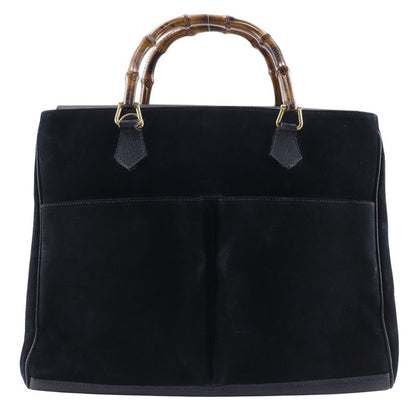 Gucci Bamboo Tote Old Gucci Suede Black Women's Tote Bag