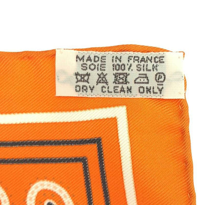 Hermes Carré 55 Apron D'or Golden Spur Silk Scarf - Orange