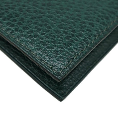 Hermes Accessories CD Case Leather Greenish Silver Hardware Green Book Type