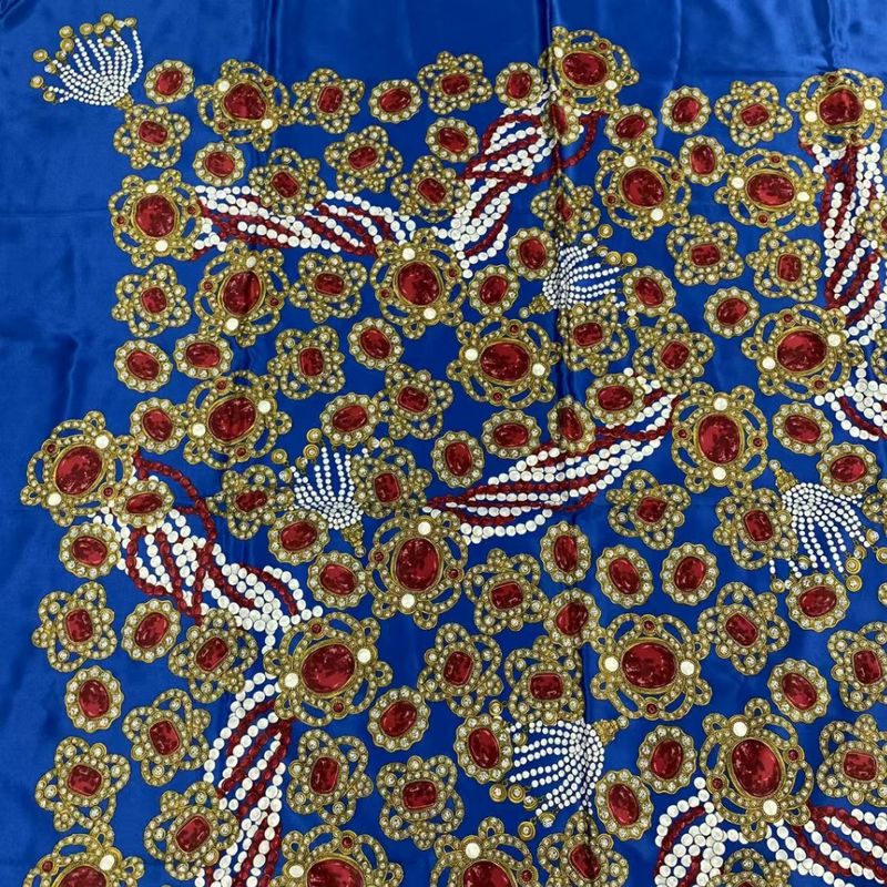 Chanel Extra Large 135x135cm (53.15in) Silk Scarf Jeweled Multicolor