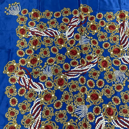 Chanel Extra Large 135x135cm (53.15in) Silk Scarf Jeweled Multicolor