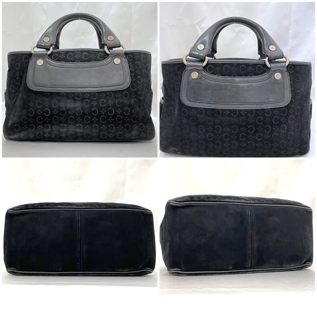 Celine Handbag Boogie Bag Black C Macadam Excellent Condition Suede