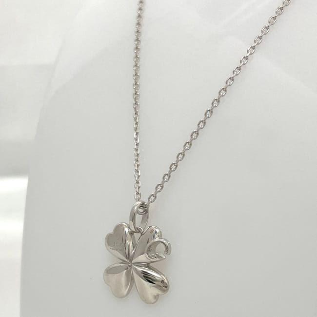 Gucci Clover Necklace Silver Polished Ag 925