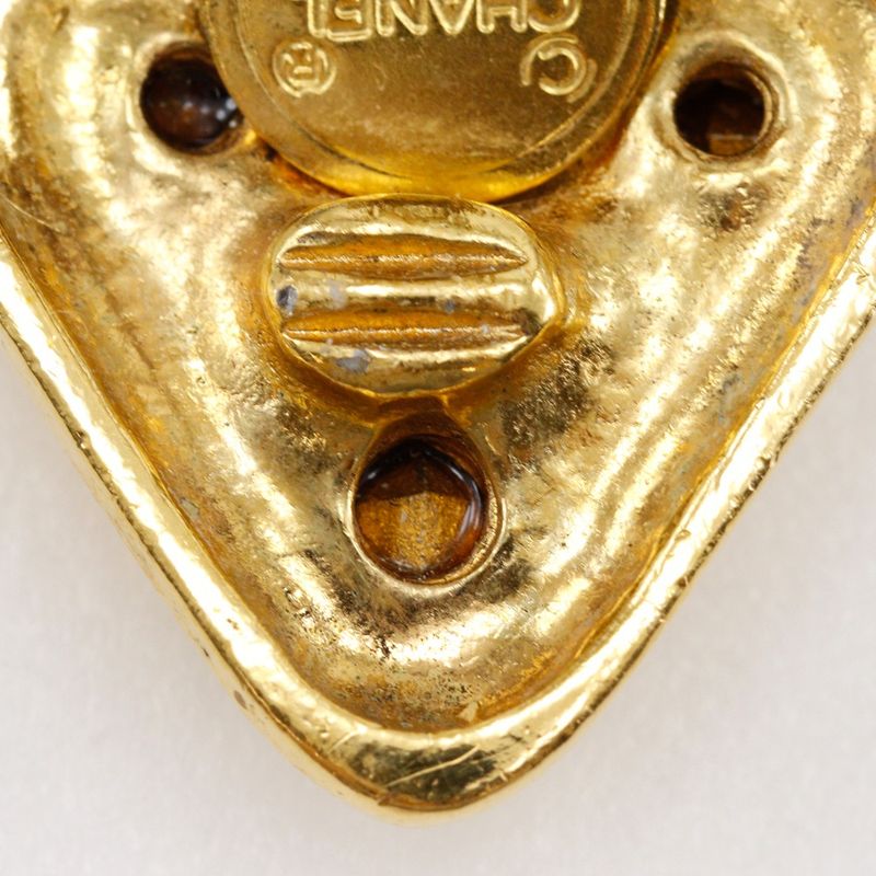 Chanel Bijoux Vintage Gold Plated And Rhinestone Ladies 22.5g Earrings