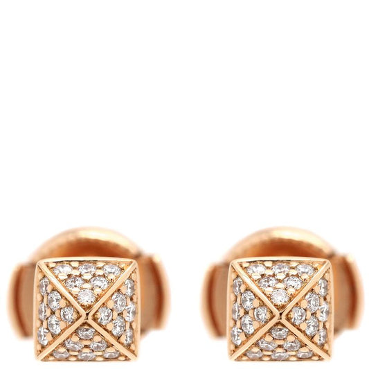 Hermes Earrings Hermes Clous de H Diamonds 18k Pink Gold Diamonds Pink Gold