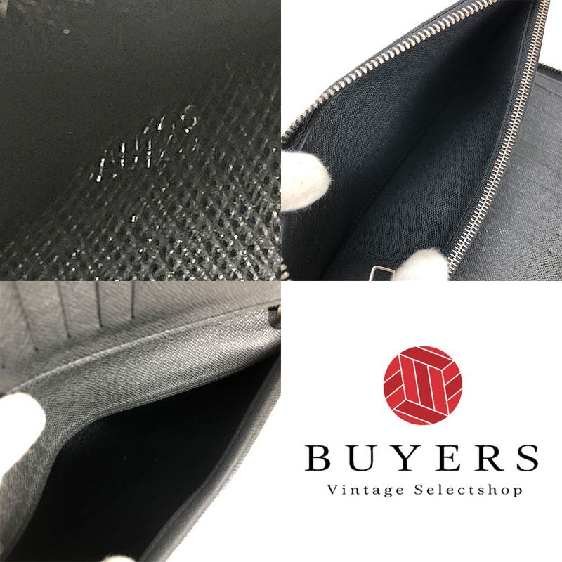 Louis Vuitton Long Wallet Zippy Wallet Vertical M32822 Taiga Black Ardoise