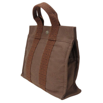 Hermes Handbag Tote PM Her Line Canvas Brown Old Hardware Casual Usual Women
