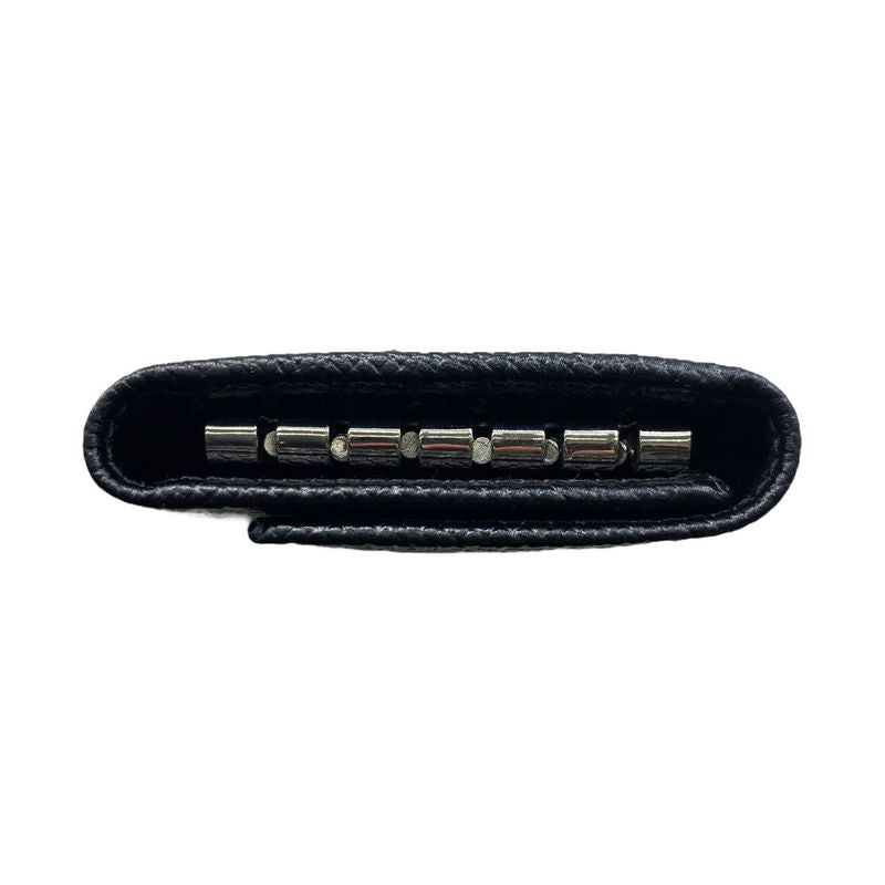Em0680 Bvlgari 6-ring Key Case 20234 Men's Black Leather Black
